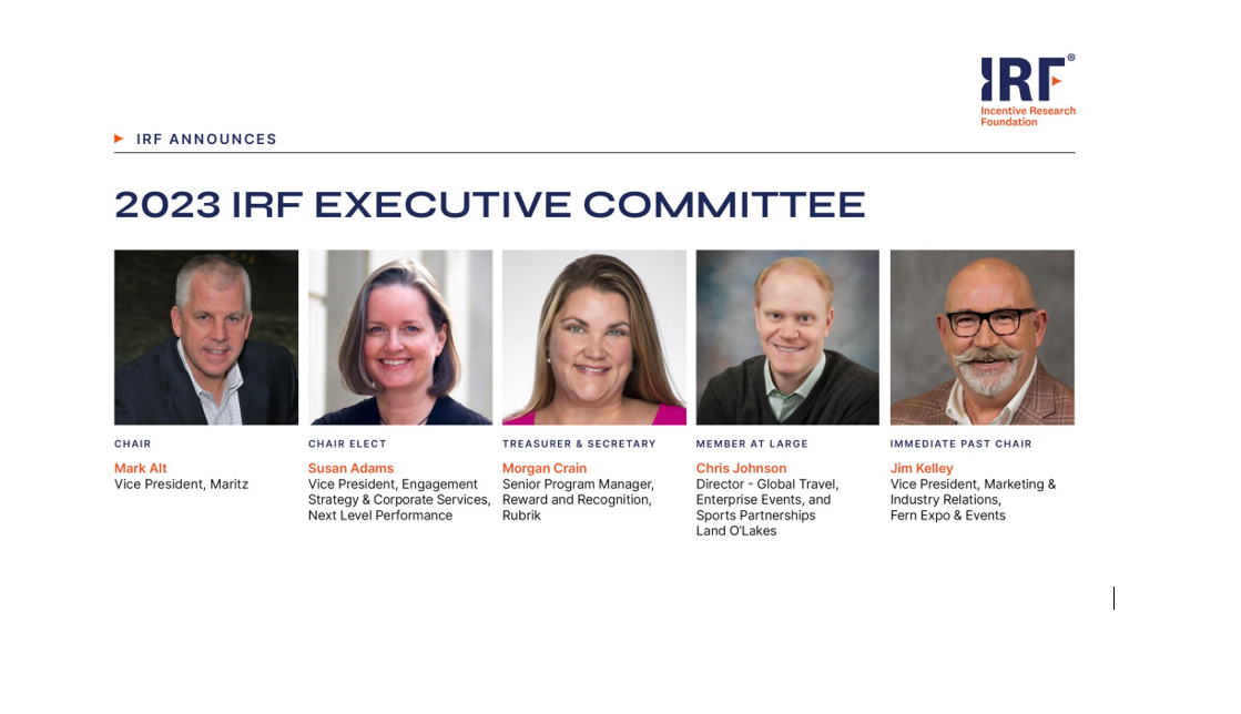 Incentive Research Foundation Elects 2023 Officers and Welcomes New Trustees