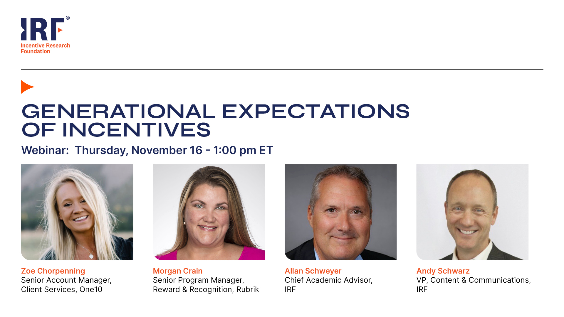 IRF Webinar: Generational Expectations of Incentives
