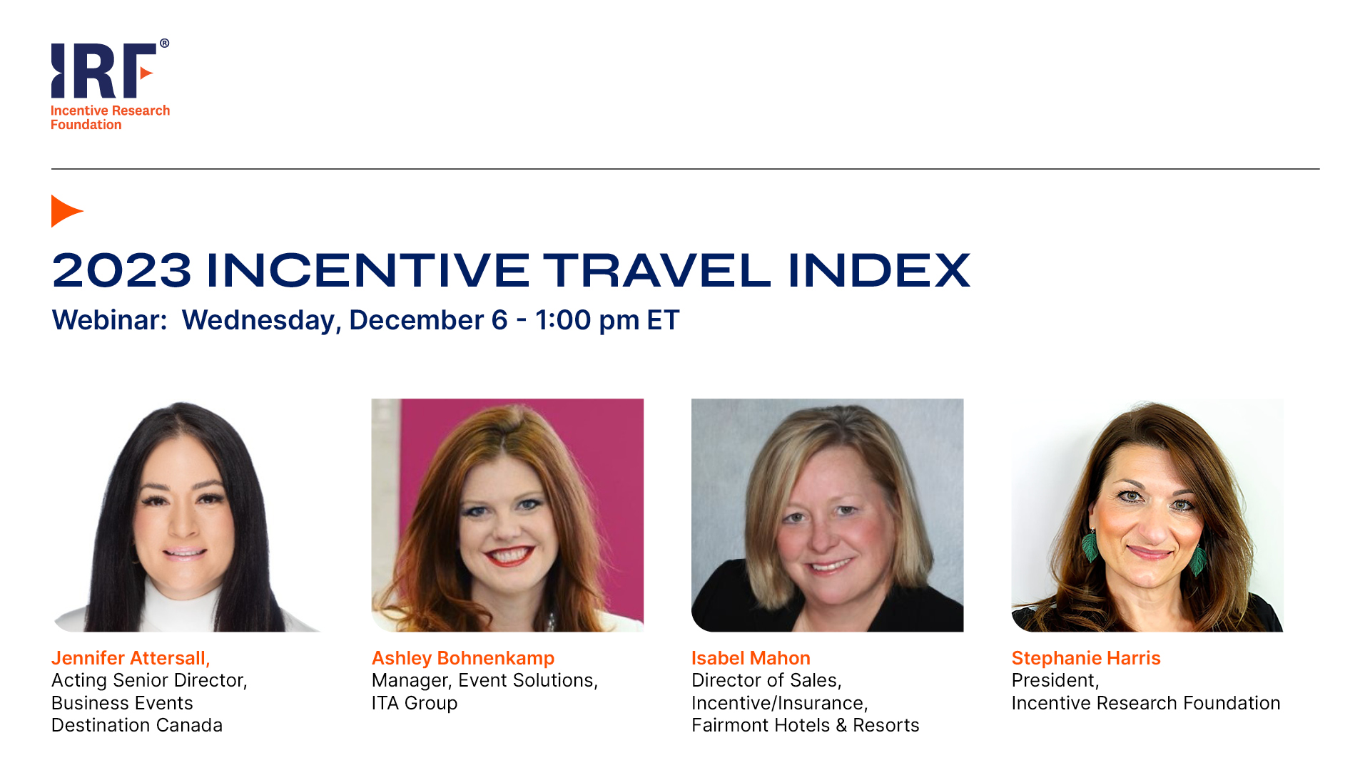IRF Webinar: 2023 Incentive Travel Index